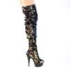 Pleaser - DELIGHT3004 Plateau overknee Laarzen - Blauw/Zwart Product image